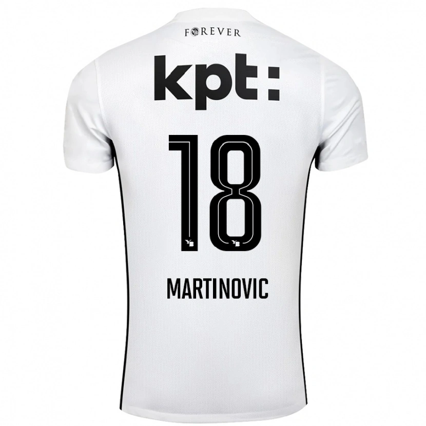 Danxen Kinder Denis Martinovic #18 Weiß Schwarz Auswärtstrikot Trikot 2024/25 T-Shirt Schweiz