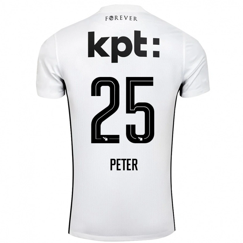 Danxen Kinder Luc Peter #25 Weiß Schwarz Auswärtstrikot Trikot 2024/25 T-Shirt Schweiz