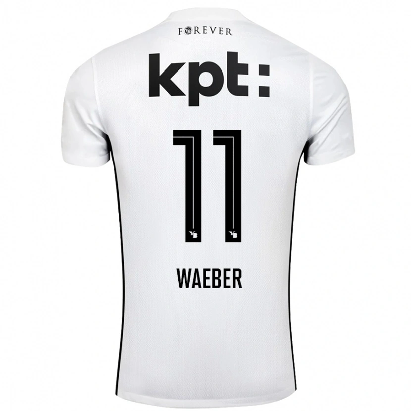 Danxen Kinder Stéphanie Waeber #11 Weiß Schwarz Auswärtstrikot Trikot 2024/25 T-Shirt Schweiz