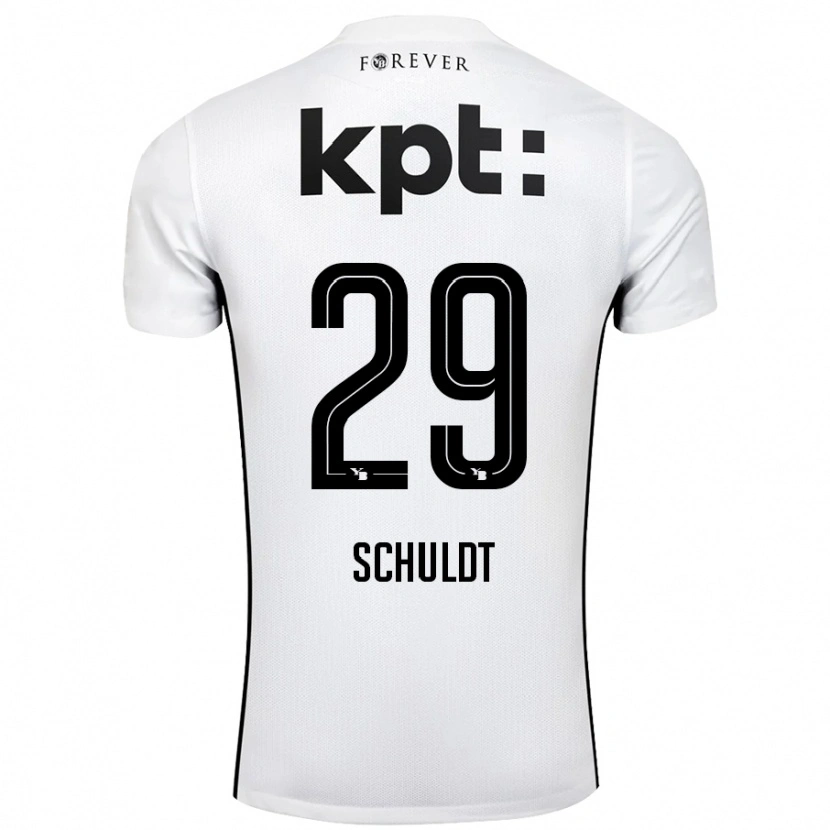 Danxen Kinder Inga Schuldt #29 Weiß Schwarz Auswärtstrikot Trikot 2024/25 T-Shirt Schweiz