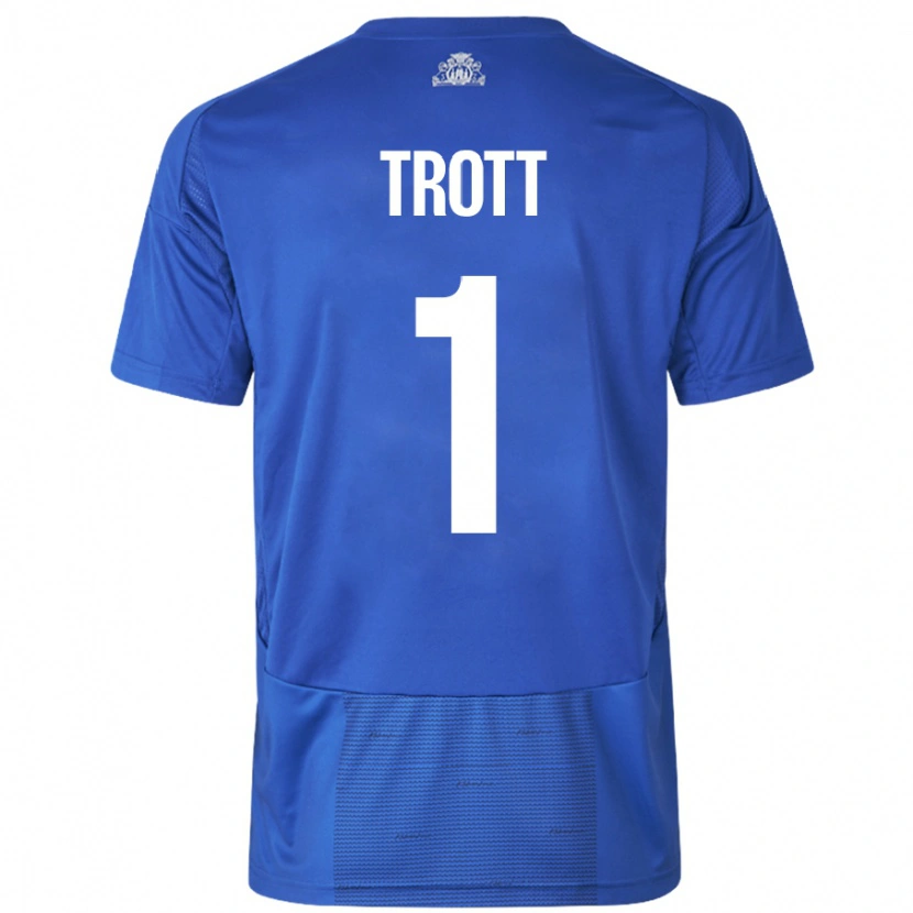 Danxen Kinder Nathan Trott #1 Weiß Blau Auswärtstrikot Trikot 2024/25 T-Shirt Schweiz