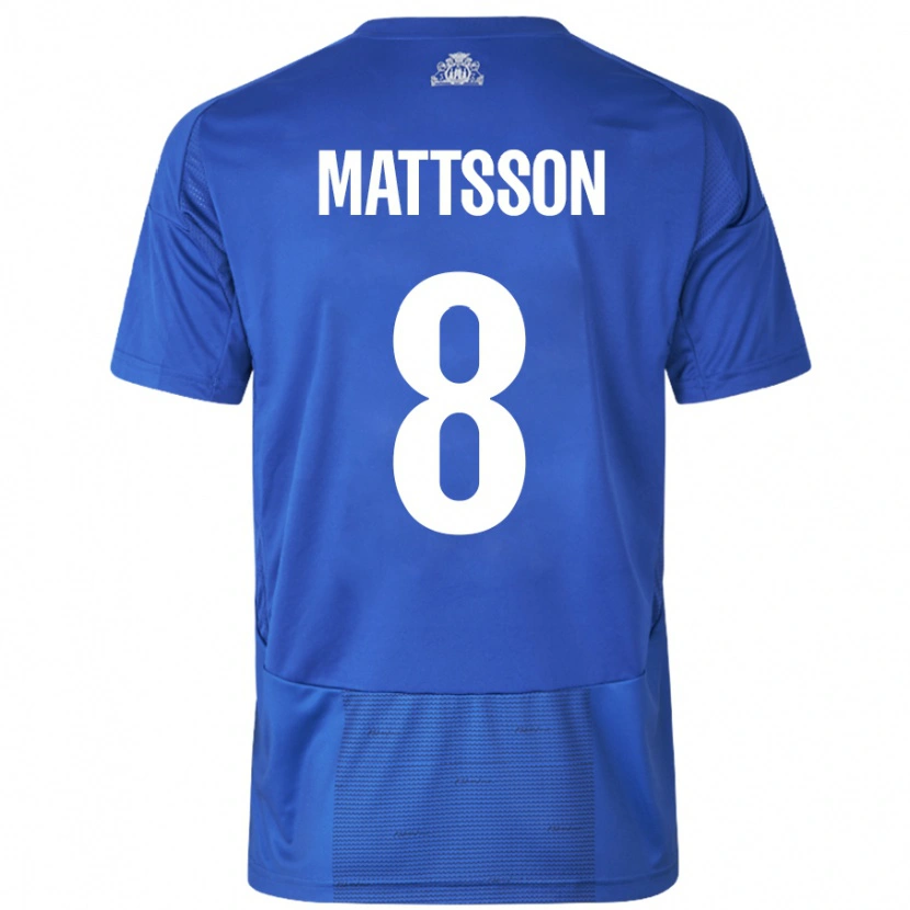 Danxen Kinder Magnus Mattsson #8 Weiß Blau Auswärtstrikot Trikot 2024/25 T-Shirt Schweiz