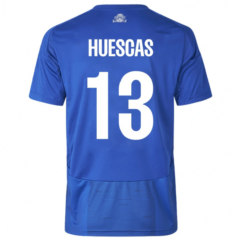 Danxen Kinder Rodrigo Huescas #13 Weiß Blau Auswärtstrikot Trikot 2024/25 T-Shirt Schweiz