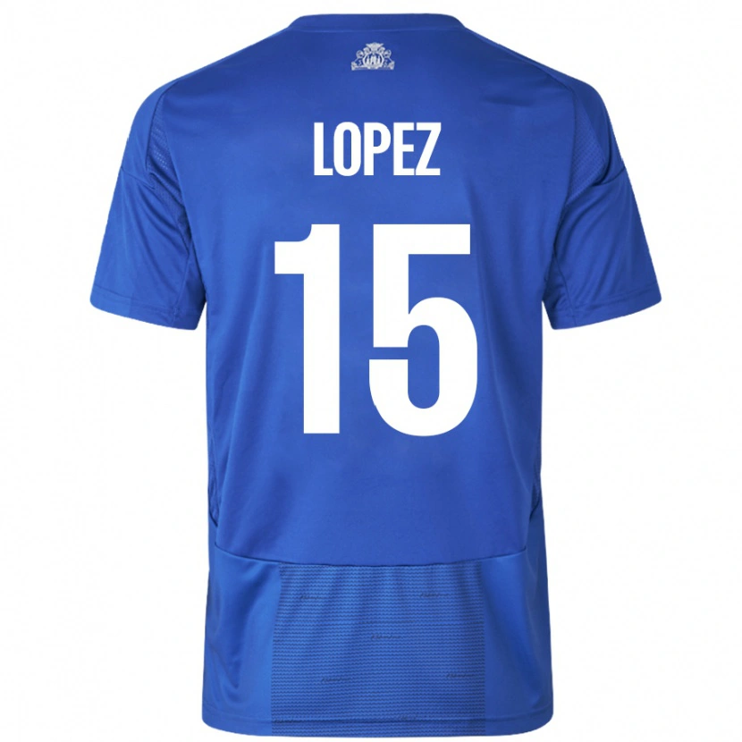 Danxen Kinder Marcos López #15 Weiß Blau Auswärtstrikot Trikot 2024/25 T-Shirt Schweiz