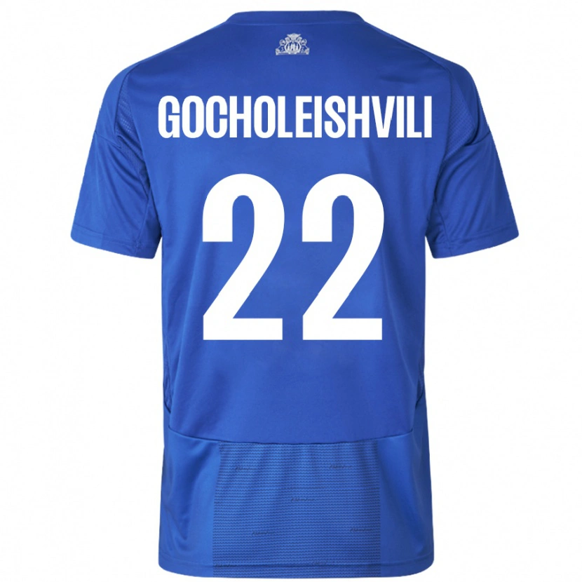 Danxen Kinder Giorgi Gocholeishvili #22 Weiß Blau Auswärtstrikot Trikot 2024/25 T-Shirt Schweiz