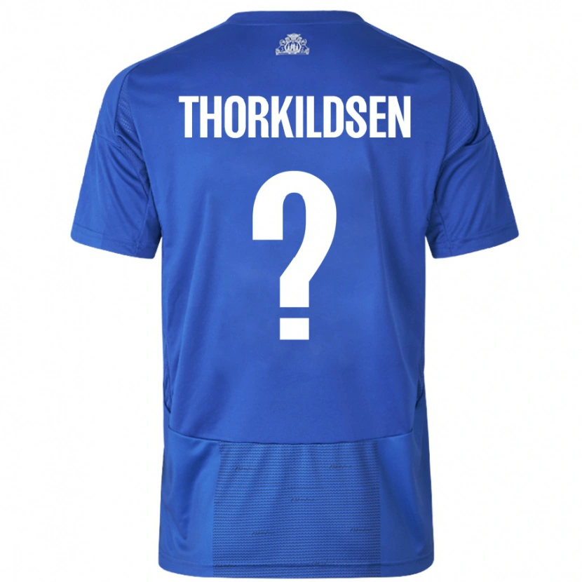 Danxen Kinder Elias Thorkildsen #0 Weiß Blau Auswärtstrikot Trikot 2024/25 T-Shirt Schweiz