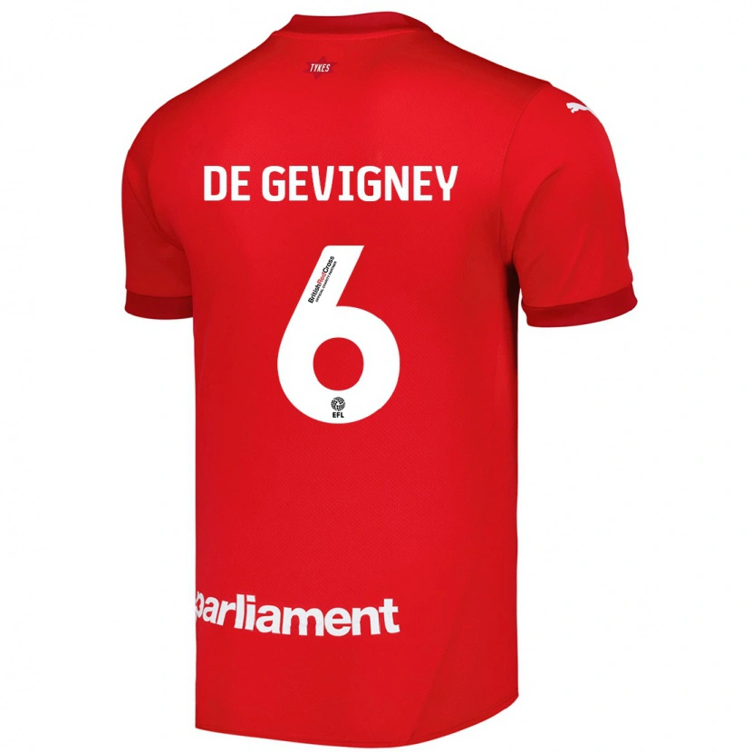 Danxen Herren Maël De Gevigney #6 Rot Heimtrikot Trikot 2024/25 T-Shirt Schweiz