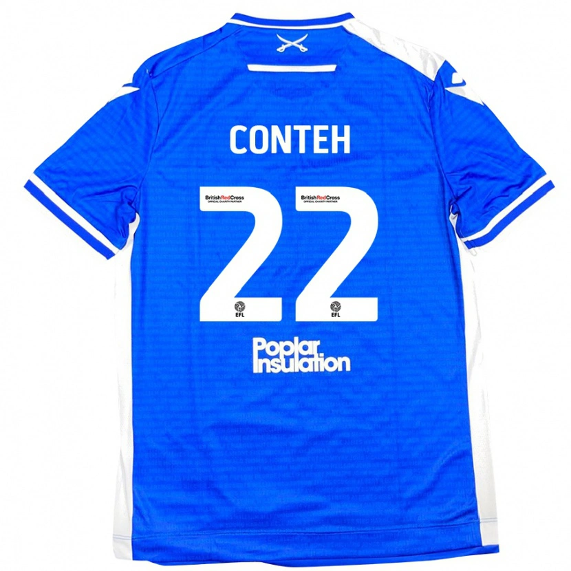 Danxen Herren Kamil Conteh #22 Blau Weiß Heimtrikot Trikot 2024/25 T-Shirt Schweiz