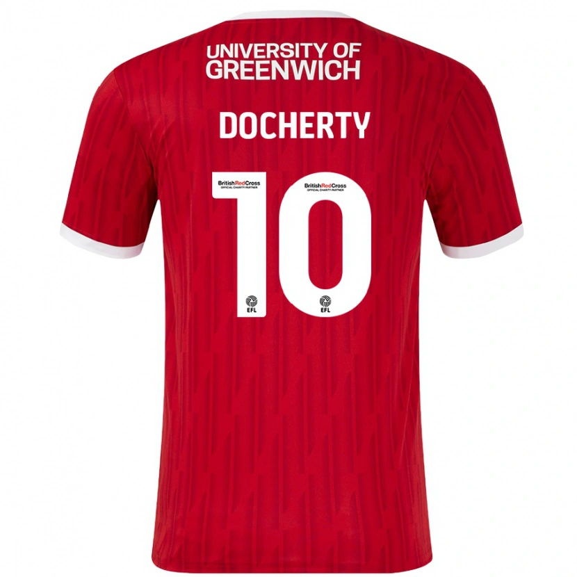 Danxen Herren Greg Docherty #10 Rot Weiß Heimtrikot Trikot 2024/25 T-Shirt Schweiz