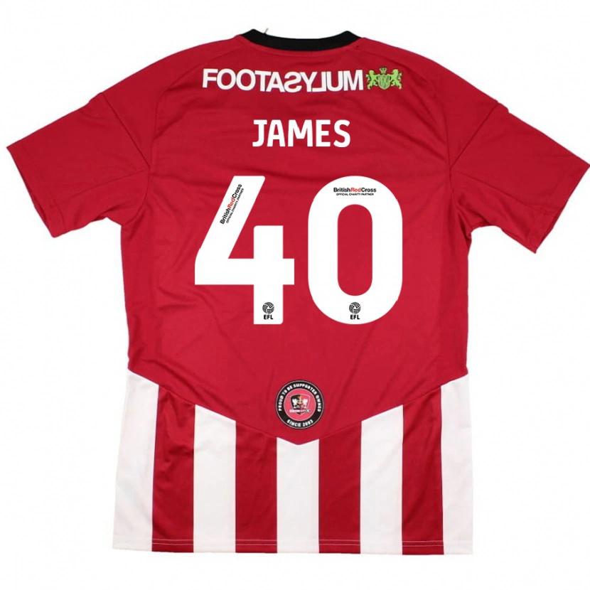 Danxen Herren Ed James #40 Rot Weiß Heimtrikot Trikot 2024/25 T-Shirt Schweiz