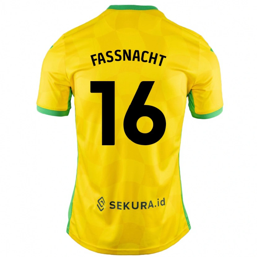 Danxen Herren Christian Fassnacht #16 Gelb Grün Heimtrikot Trikot 2024/25 T-Shirt Schweiz