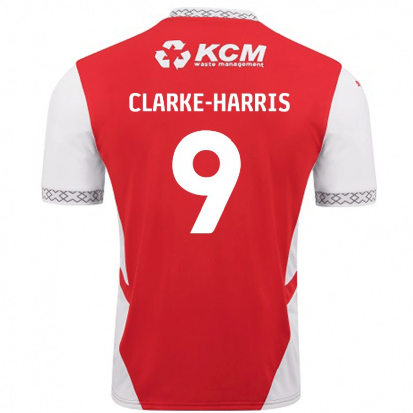 Danxen Herren Jonson Clarke-Harris #9 Rot Weiß Heimtrikot Trikot 2024/25 T-Shirt Schweiz