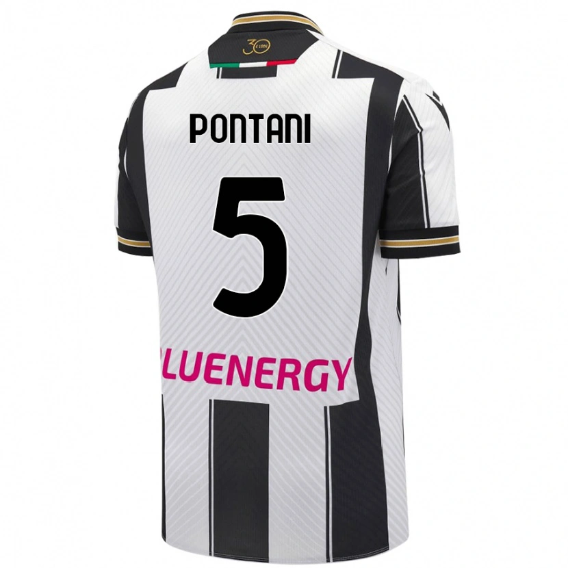 Danxen Herren Leonardo Pontani #5 Weiß Schwarz Heimtrikot Trikot 2024/25 T-Shirt Schweiz