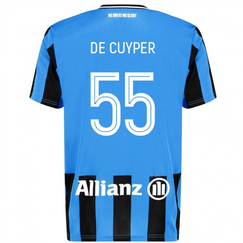 Danxen Herren Maxim De Cuyper #55 Himmelblau Schwarz Heimtrikot Trikot 2024/25 T-Shirt Schweiz