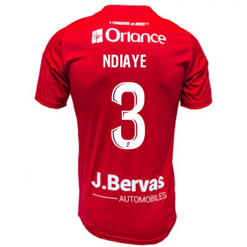 Danxen Herren Abdoulaye Ndiaye #3 Rot Weiß Heimtrikot Trikot 2024/25 T-Shirt Schweiz