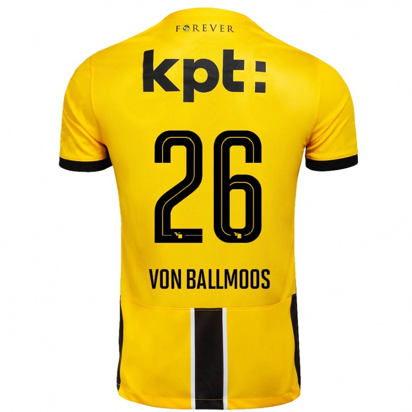 Danxen Herren David Von Ballmoos #26 Gelb Schwarz Heimtrikot Trikot 2024/25 T-Shirt Schweiz