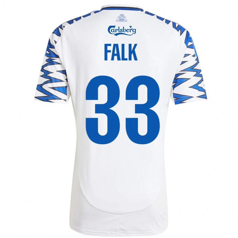 Danxen Herren Rasmus Falk #33 Weiß Himmelblau Heimtrikot Trikot 2024/25 T-Shirt Schweiz