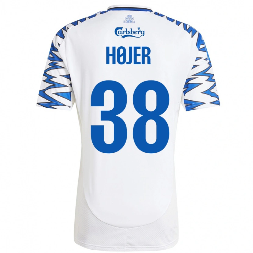 Danxen Herren Oliver Højer #38 Weiß Himmelblau Heimtrikot Trikot 2024/25 T-Shirt Schweiz