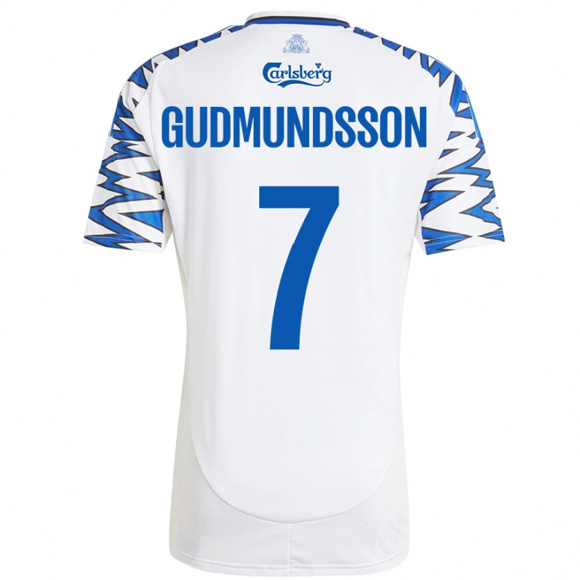 Danxen Herren Galdur Gudmundsson #7 Weiß Himmelblau Heimtrikot Trikot 2024/25 T-Shirt Schweiz