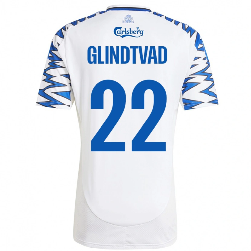 Danxen Herren William Glindtvad #22 Weiß Himmelblau Heimtrikot Trikot 2024/25 T-Shirt Schweiz