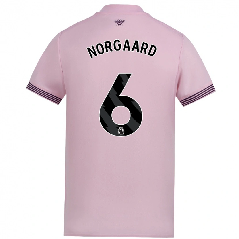 Danxen Herren Christian Nørgaard #6 Rosa Auswärtstrikot Trikot 2024/25 T-Shirt Schweiz