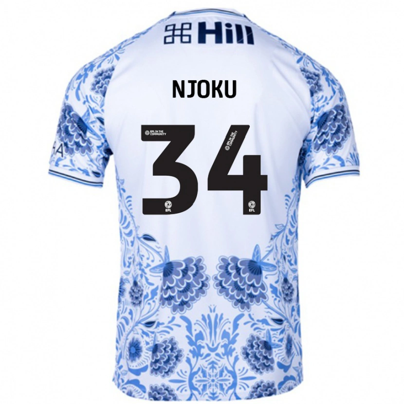 Danxen Herren Brandon Njoku #34 Weiß Blau Auswärtstrikot Trikot 2024/25 T-Shirt Schweiz