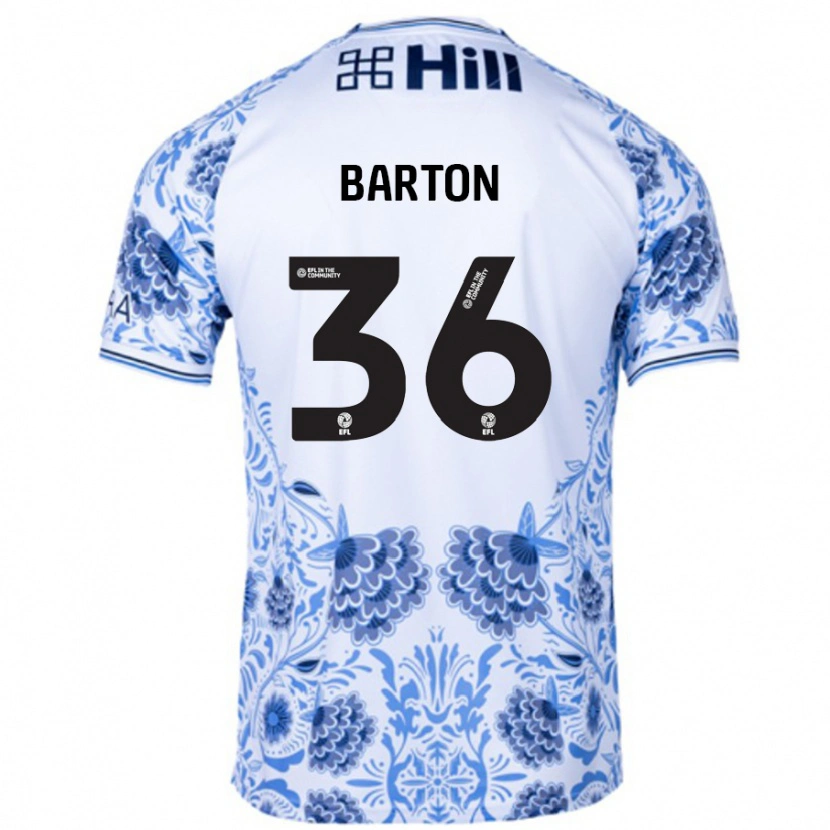 Danxen Herren Dan Barton #36 Weiß Blau Auswärtstrikot Trikot 2024/25 T-Shirt Schweiz