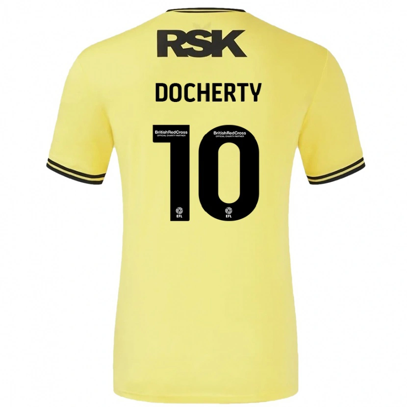 Danxen Herren Greg Docherty #10 Gelb Schwarz Auswärtstrikot Trikot 2024/25 T-Shirt Schweiz