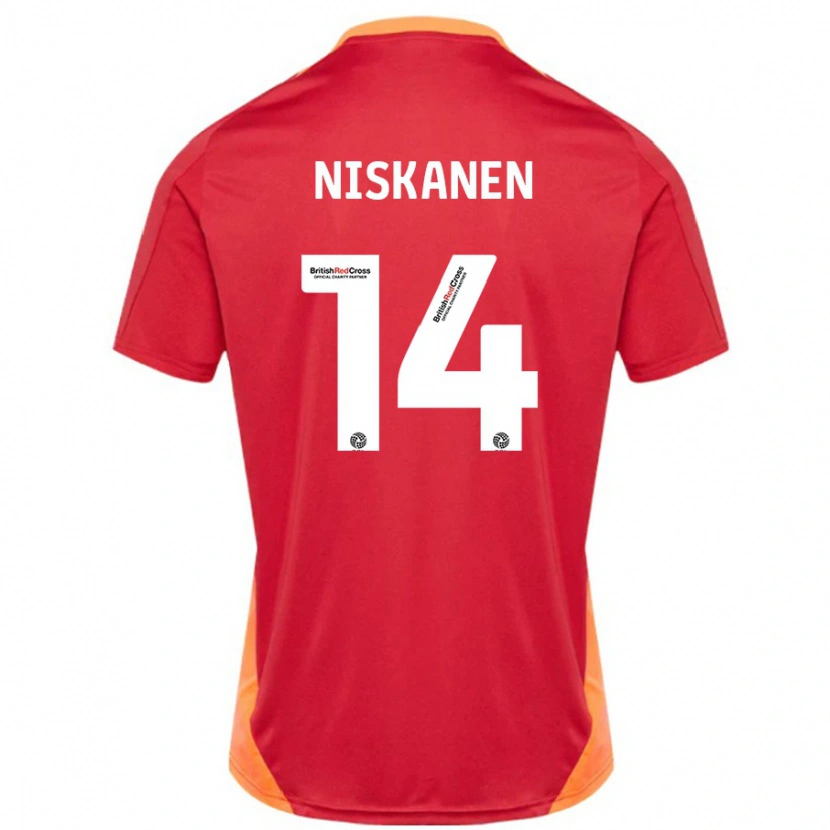 Danxen Herren Ilmari Niskanen #14 Blau Cremeweiß Auswärtstrikot Trikot 2024/25 T-Shirt Schweiz