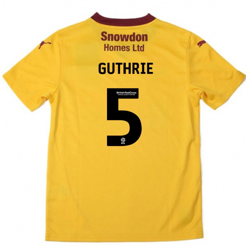 Danxen Herren Jon Guthrie #5 Orange Burgunderrot Auswärtstrikot Trikot 2024/25 T-Shirt Schweiz