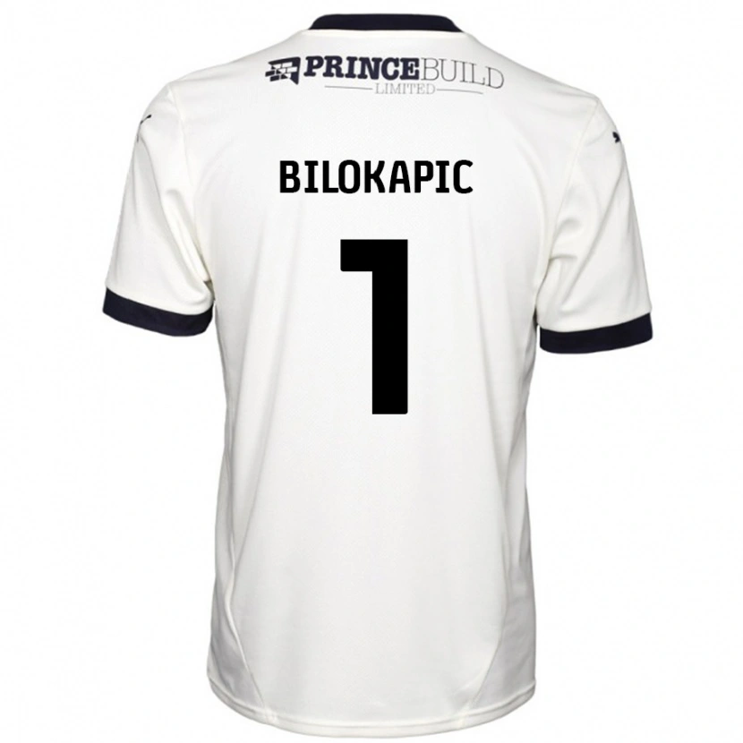 Danxen Herren Nicholas Bilokapic #1 Cremeweiß Schwarz Auswärtstrikot Trikot 2024/25 T-Shirt Schweiz