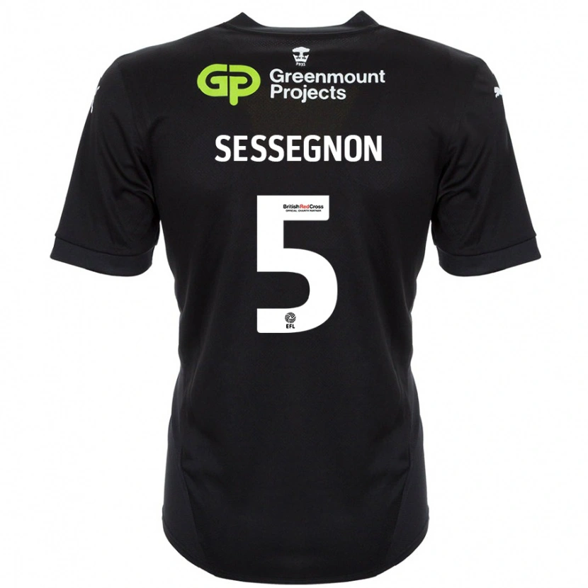 Danxen Herren Steven Sessegnon #5 Schwarz Auswärtstrikot Trikot 2024/25 T-Shirt Schweiz