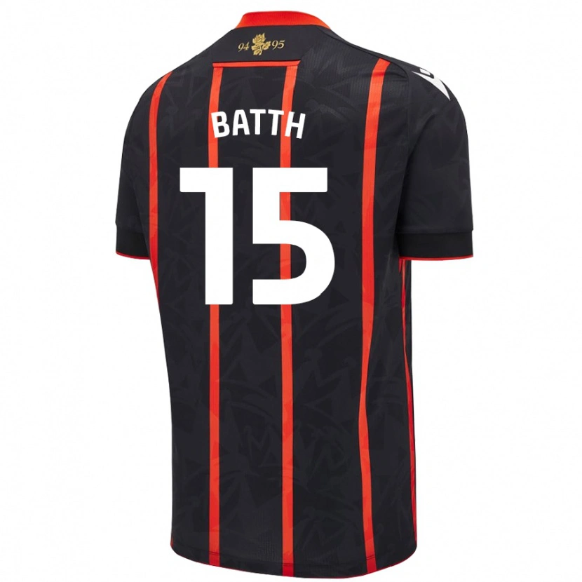 Danxen Herren Danny Batth #15 Schwarz Rot Auswärtstrikot Trikot 2024/25 T-Shirt Schweiz