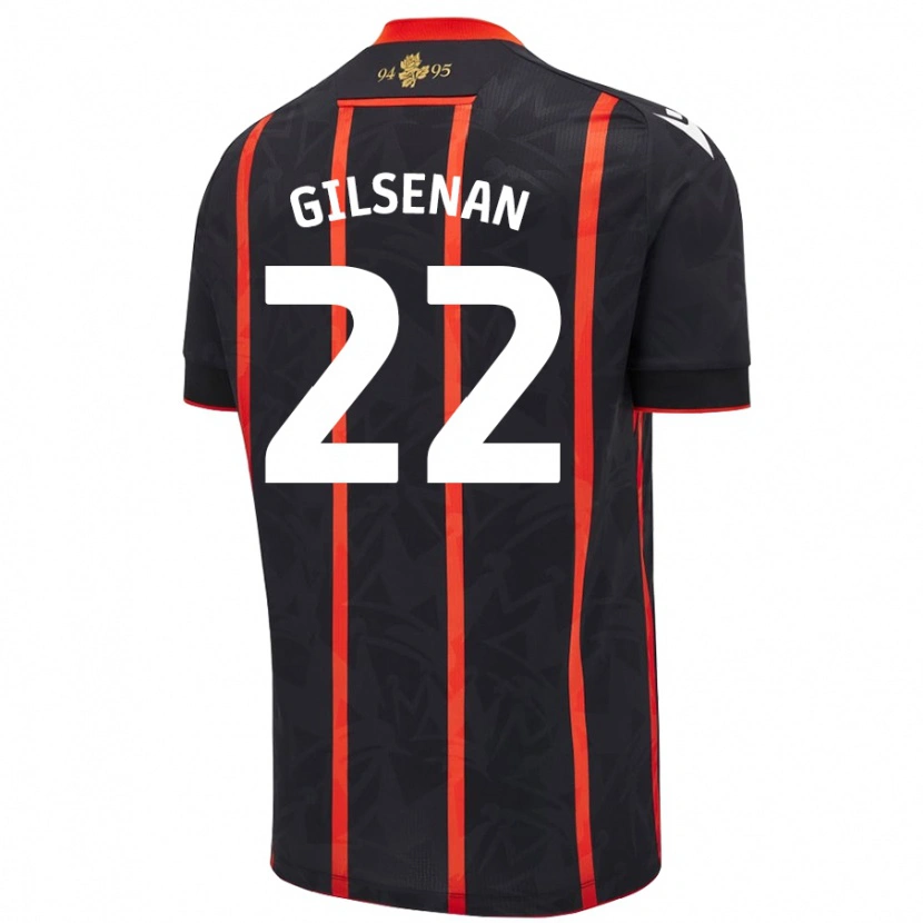 Danxen Herren Zak Gilsenan #22 Schwarz Rot Auswärtstrikot Trikot 2024/25 T-Shirt Schweiz