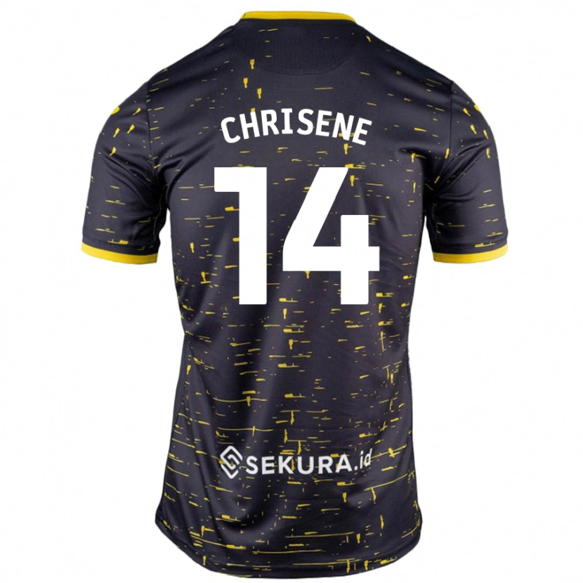 Danxen Herren Ben Chrisene #14 Schwarz Gelb Auswärtstrikot Trikot 2024/25 T-Shirt Schweiz