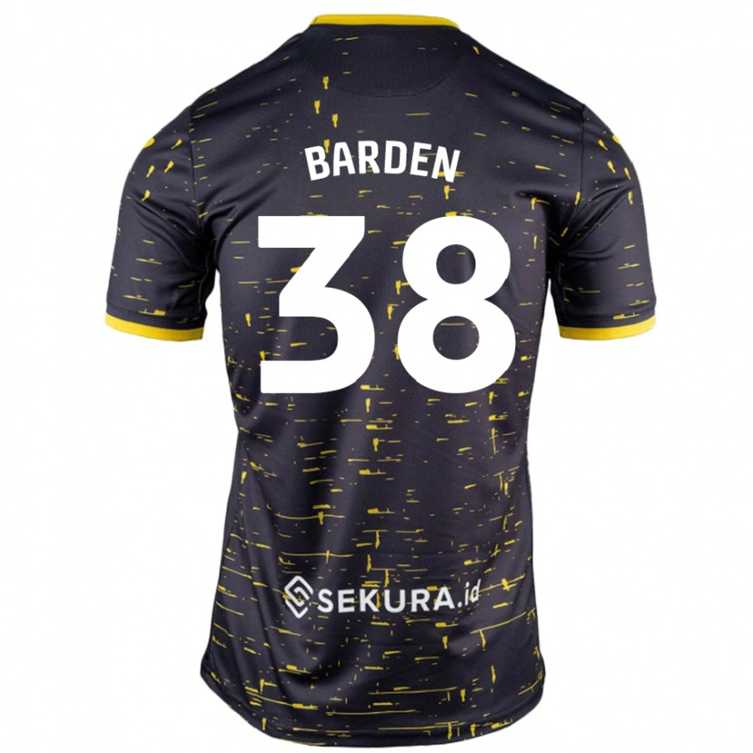 Danxen Herren Daniel Barden #38 Schwarz Gelb Auswärtstrikot Trikot 2024/25 T-Shirt Schweiz