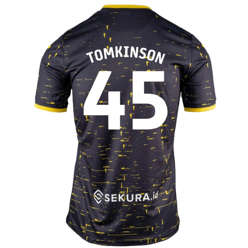 Danxen Herren Jonathan Tomkinson #45 Schwarz Gelb Auswärtstrikot Trikot 2024/25 T-Shirt Schweiz