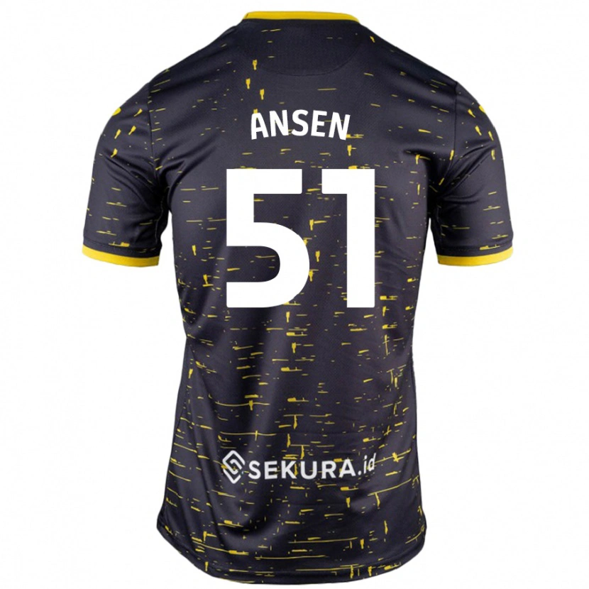 Danxen Herren Caleb Ansen #51 Schwarz Gelb Auswärtstrikot Trikot 2024/25 T-Shirt Schweiz