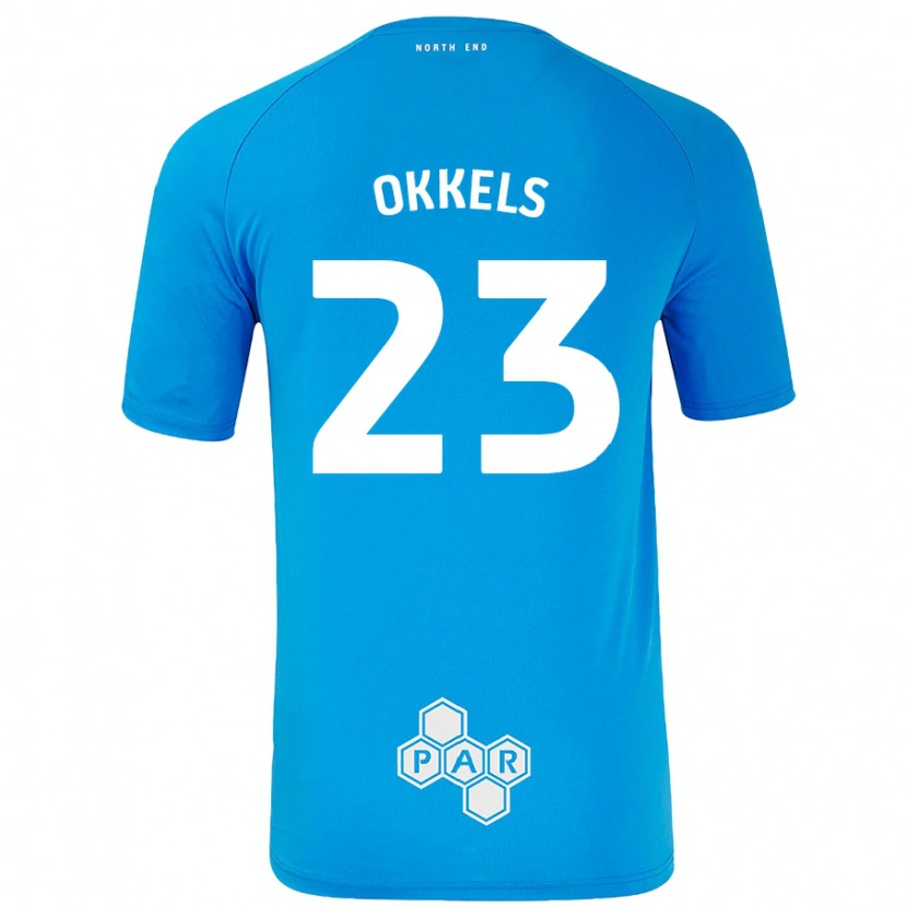 Danxen Herren Jeppe Okkels #23 Himmelblau Auswärtstrikot Trikot 2024/25 T-Shirt Schweiz