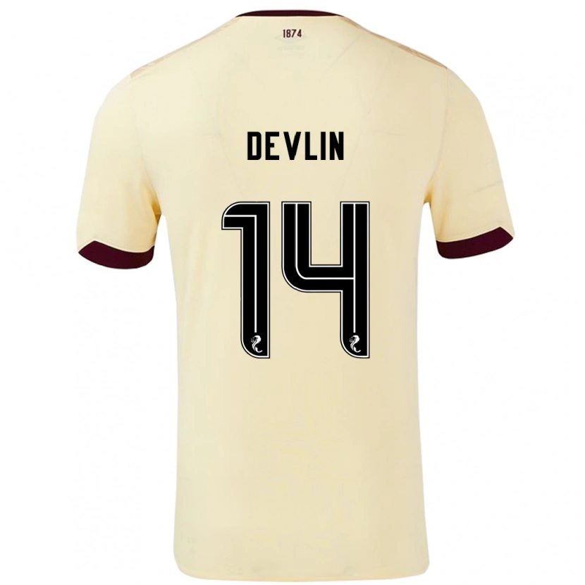 Danxen Herren Cammy Devlin #14 Creme Burgunderrot Auswärtstrikot Trikot 2024/25 T-Shirt Schweiz