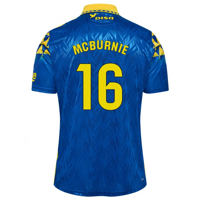 Danxen Herren Oli Mcburnie #16 Blau Gelb Auswärtstrikot Trikot 2024/25 T-Shirt Schweiz