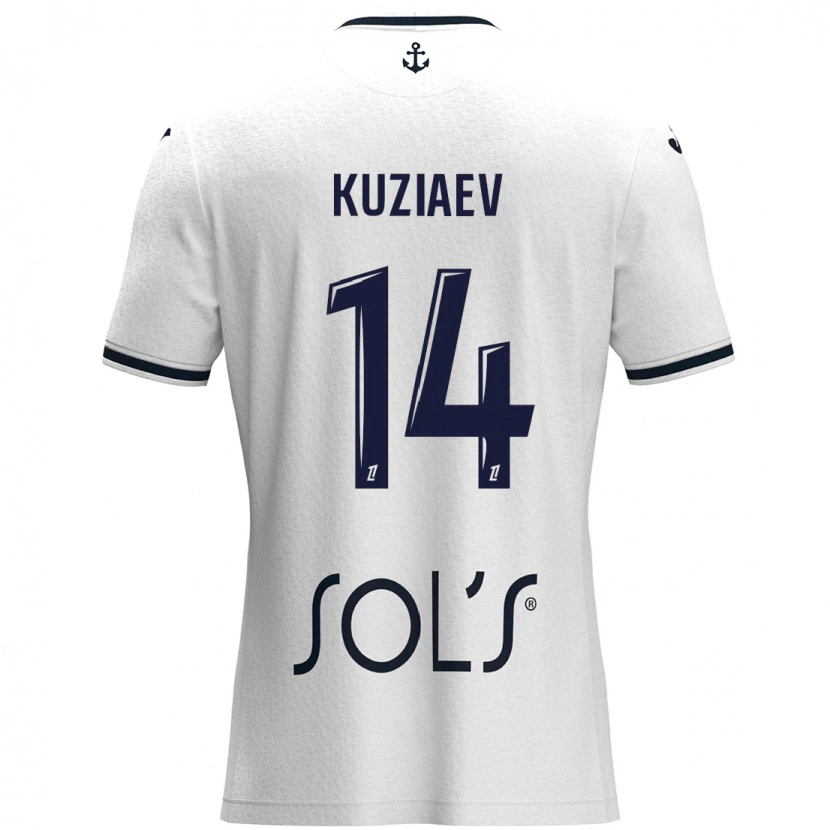 Danxen Herren Daler Kuzyaev #14 Weiß Dunkelblau Auswärtstrikot Trikot 2024/25 T-Shirt Schweiz