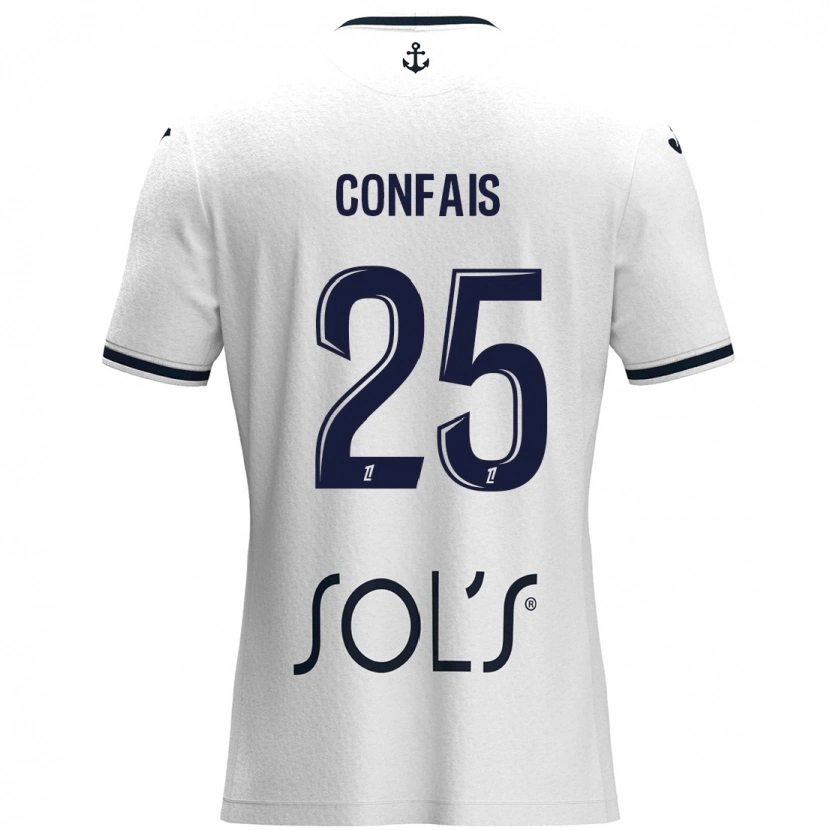 Danxen Herren Aloïs Confais #25 Weiß Dunkelblau Auswärtstrikot Trikot 2024/25 T-Shirt Schweiz