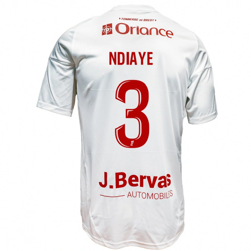 Danxen Herren Abdoulaye Ndiaye #3 Weiß Rot Auswärtstrikot Trikot 2024/25 T-Shirt Schweiz