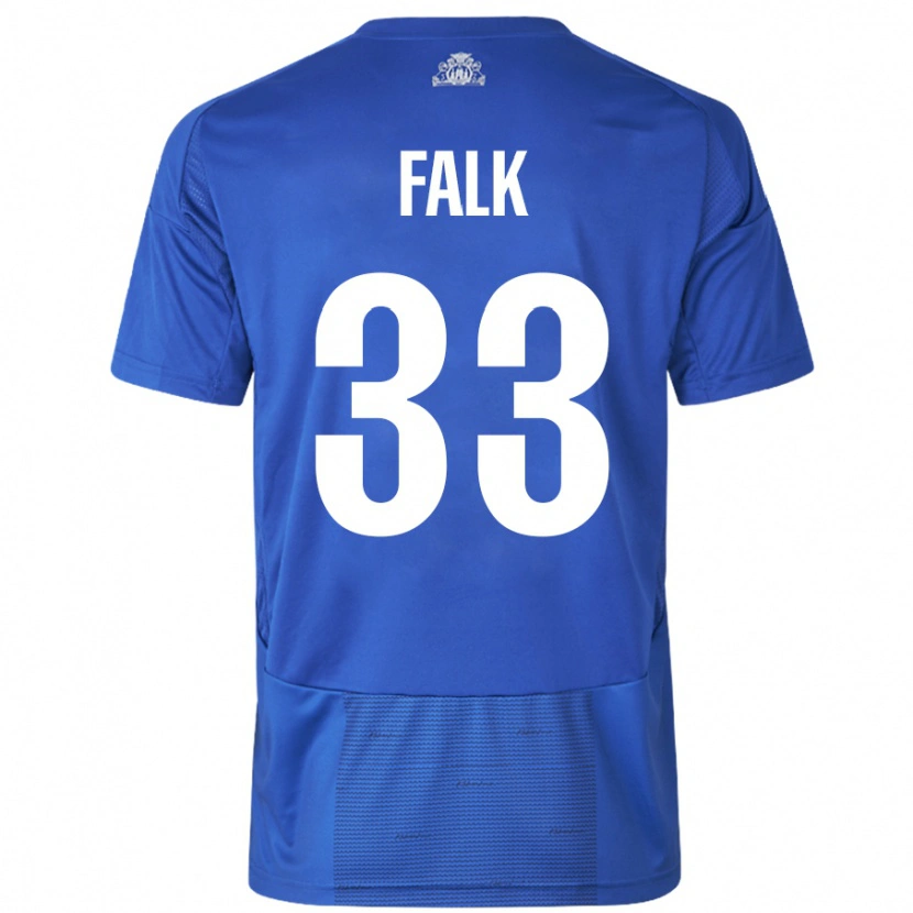 Danxen Herren Rasmus Falk #33 Weiß Blau Auswärtstrikot Trikot 2024/25 T-Shirt Schweiz