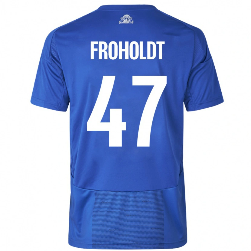 Danxen Herren Victor Froholdt #47 Weiß Blau Auswärtstrikot Trikot 2024/25 T-Shirt Schweiz