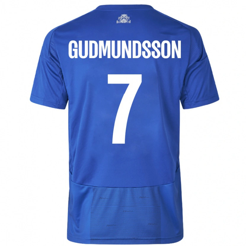 Danxen Herren Galdur Gudmundsson #7 Weiß Blau Auswärtstrikot Trikot 2024/25 T-Shirt Schweiz