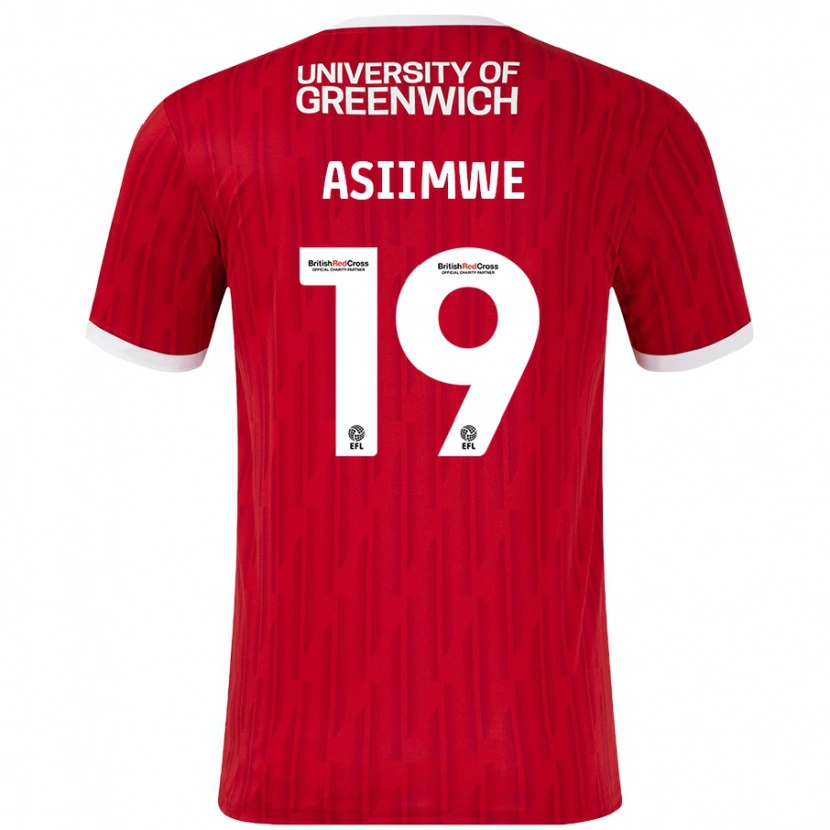 Danxen Damen Nathan Asiimwe #19 Rot Weiß Heimtrikot Trikot 2024/25 T-Shirt Schweiz