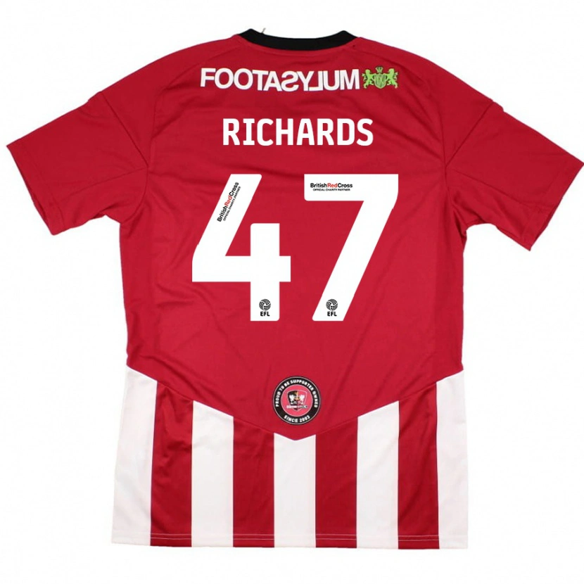 Danxen Damen Jake Richards #47 Rot Weiß Heimtrikot Trikot 2024/25 T-Shirt Schweiz