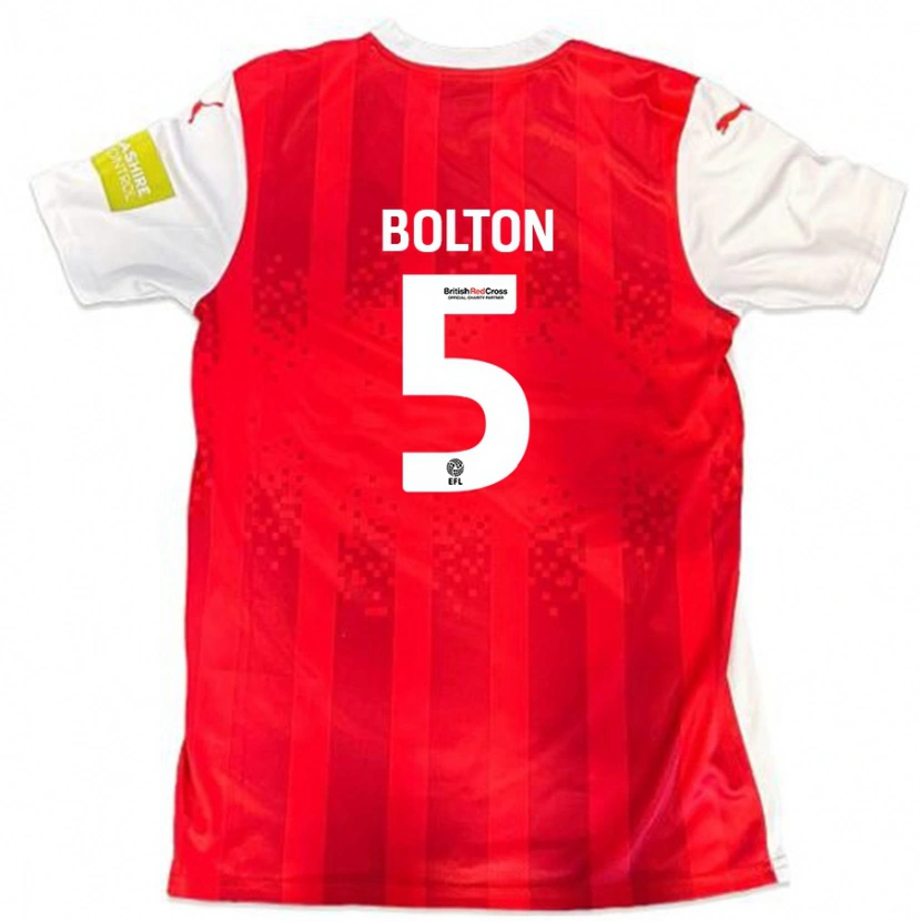 Danxen Damen James Bolton #5 Rot Weiß Heimtrikot Trikot 2024/25 T-Shirt Schweiz